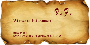 Vincze Filemon névjegykártya