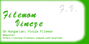 filemon vincze business card